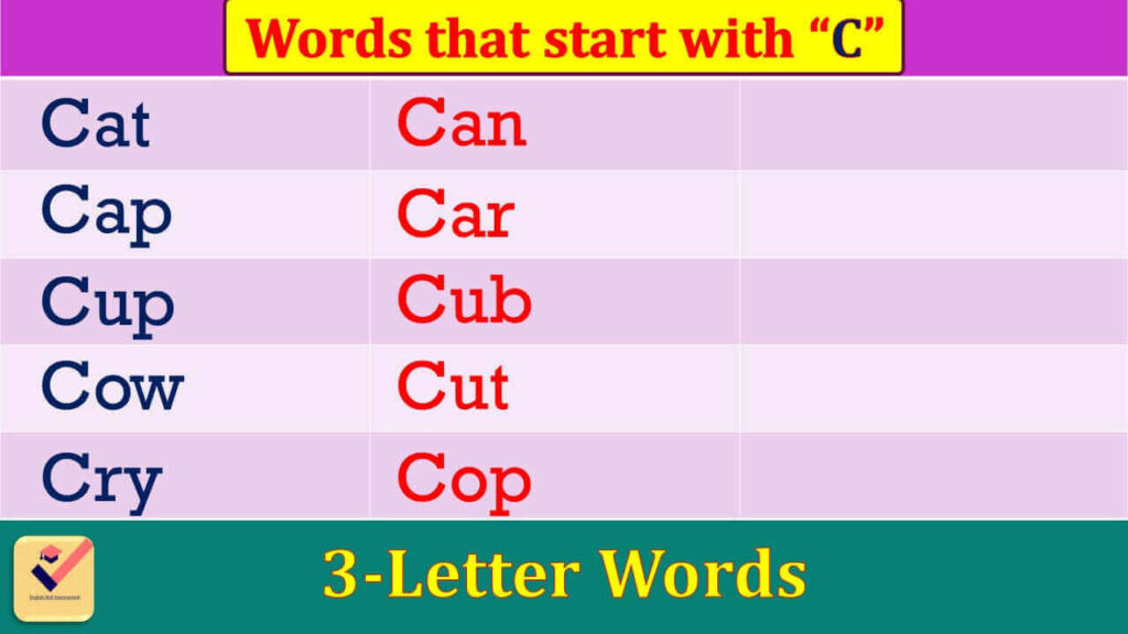 3-Letter words that start with C