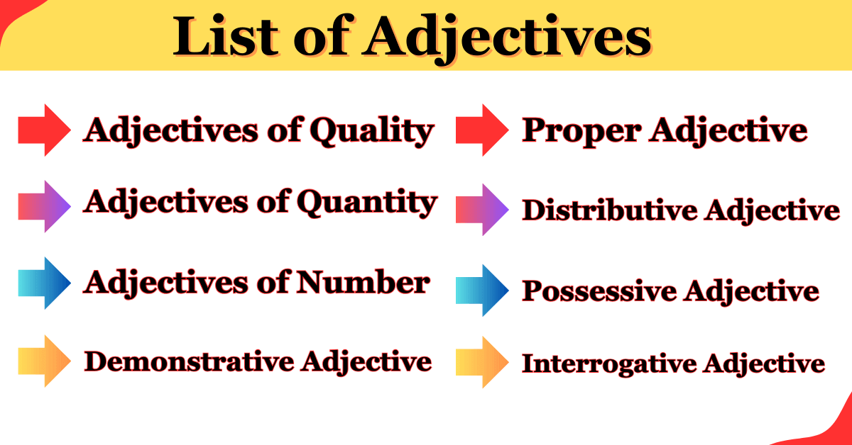 List of Adjectives